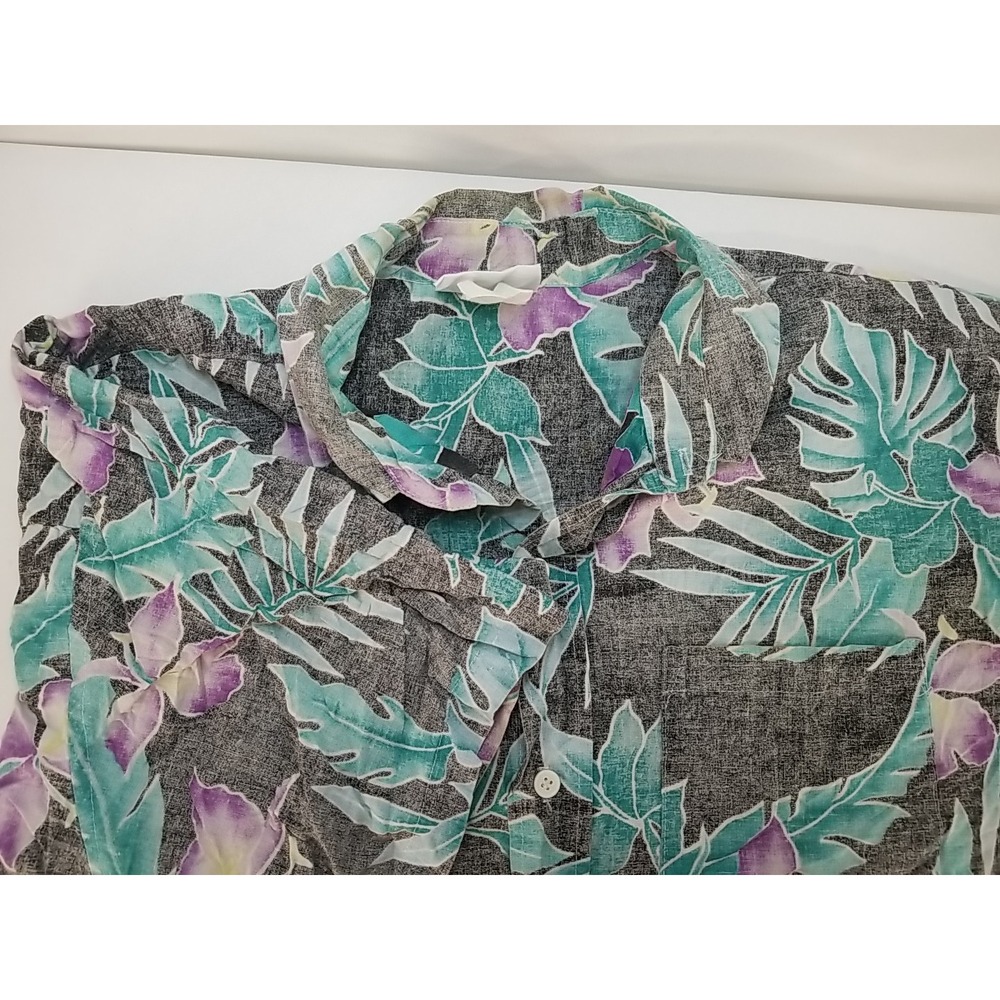 The Men's Store Mens XL Short Sleeve Button Up Shirt Hawaiian Floral‎ Multicolor